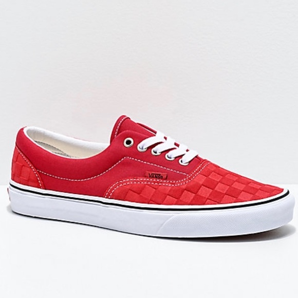 mens vans red checkerboard